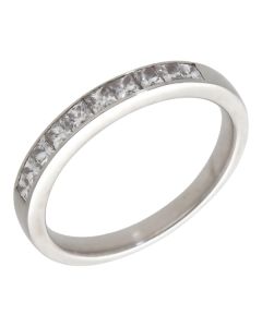 Pre-Owned 18ct White Gold Princess Cut Diamond Eternity Ring