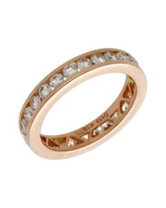Pre-Owned 18ct Rose Gold 1.59ct Diamond Full Eternity Band Ring