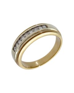 Pre-Owned 9ct Yellow & White Gold 0.33ct Diamond Band Ring