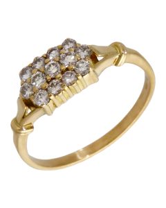 Pre-Owned 18ct Yellow Gold 0.58ct Diamond Cluster Ring