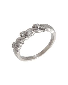Pre-Owned 9ct White Gold 0.33ct Diamond Twist Wave Ring