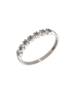 Pre-Owned 9ct White Gold Illusion Set Diamond Half Eternity Ring