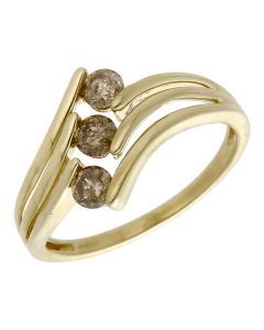 Pre-Owned 9ct Yellow Gold 0.50ct Diamond Trilogy Twist Ring