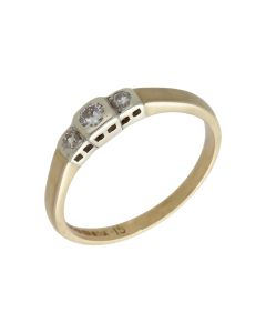 Pre-Owned 9ct Gold Diamond Trilogy Ring