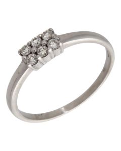 Pre-Owned 9ct White Gold 0.18ct Diamond 6 Stone Cluster Ring
