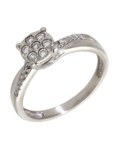 Pre-Owned 9ct White Gold 0.20ct Diamond Cluster Ring