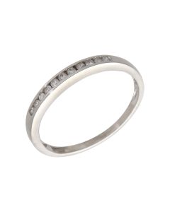 Pre-Owned 9ct White Gold 0.15ct Diamond Half Eternity Ring