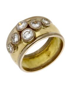 Pre-Owned 18ct Yellow & White Gold 1.14ct Diamond Bubble Ring