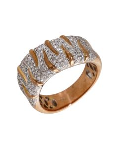Pre-Owned 18ct Rose & White Gold 0.50ct Diamond Wave Dress Ring