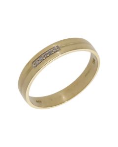 Pre-Owned 9ct Yellow Gold Diamond Set 4mm Wedding Ring