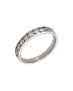 Pre-Owned 18ct White Gold 0.50ct Diamond Half Eternity Ring