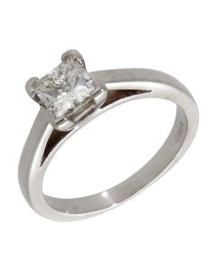 Pre-Owned Platinum 0.59ct Princess Cut Diamond Solitaire Ring