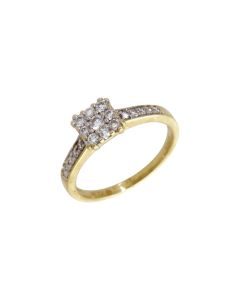 Pre-Owned 18ct Yellow Gold 0.34ct Diamond Cluster Ring