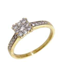 Pre-Owned 18ct Yellow Gold 0.34ct Diamond Cluster Ring