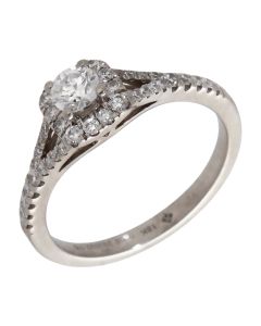 Pre-Owned 18ct White Gold 0.50ct Diamond Halo Cluster Ring