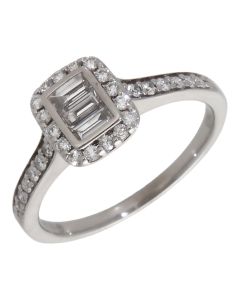 Pre-Owned 18ct White Gold 0.39ct Diamond Cluster Ring
