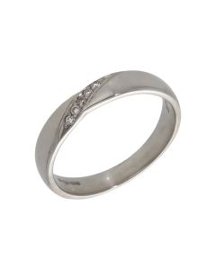 Pre-Owned Platinum Diamond Set Crossover Wave Band Ring