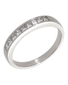Pre-Owned 18ct Gold 0.45ct Princess Cut Diamond Eternity Ring