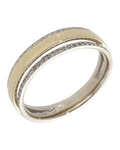 Pre-Owned 18ct Yellow & White Gold 0.25ct Diamond Wedding Ring