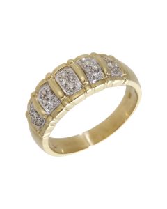 Pre-Owned 14ct Gold 0.25ct Diamond Set Multi Row Dress Ring