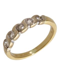 Pre-Owned 18ct Yellow Gold 0.50ct Diamond 5 Stone Eternity Ring
