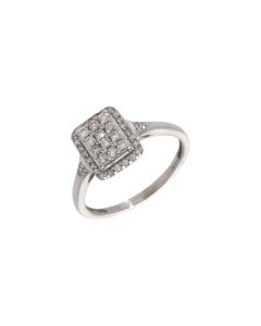 Pre-Owned 9ct White Gold 0.36ct Diamond Cluster Ring