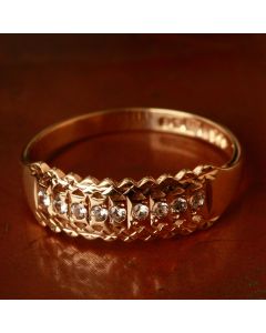 Pre-Owned Vintage 1979 9ct Yellow Gold Spinel Dress Ring