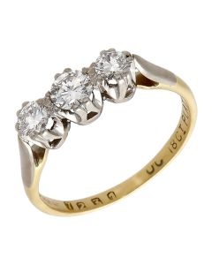 Pre-Owned 14ct Gold 0.50ct Diamond Trilogy Ring