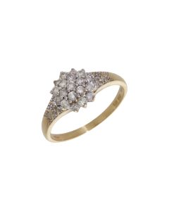 Pre-Owned 9ct Yellow Gold 0.75ct Diamond Cluster Ring