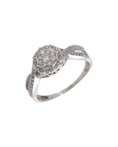 Pre-Owned 9ct White Gold 0.50ct Diamond Cluster Ring