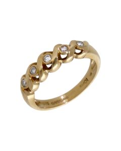 Pre-Owned 9ct Yellow Gold 0.10ct Diamond Wave Eternity Ring