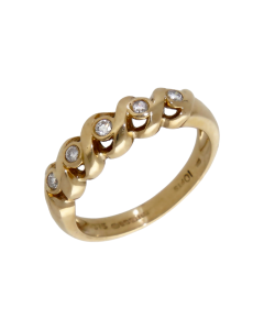 Pre-Owned 9ct Yellow Gold 0.10ct Diamond Wave Eternity Ring