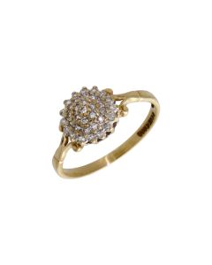 Pre-Owned 9ct Yellow Gold 0.18ct Diamond Cluster Ring