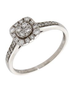 Pre-Owned 9ct White Gold 0.50ct Diamond Cluster Ring