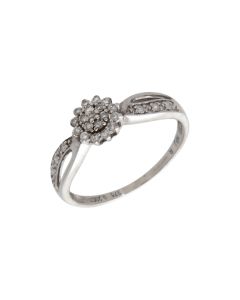 Pre-Owned 9ct White Gold 0.20ct Diamond Cluster Ring