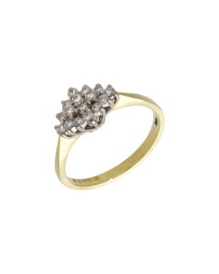 Pre-Owned 18ct Yellow Gold 0.25ct Diamond Cluster Ring