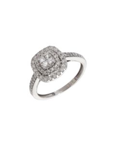 Pre-Owned 9ct White Gold 0.36ct Diamond Cluster Ring