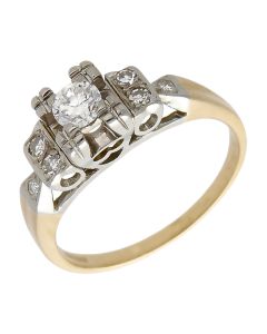 Pre-Owned 14ct Gold Diamond Fancy Solitaire Ring
