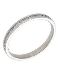 Pre-Owned 9ct White Gold 0.10ct Diamond Half Eternity Ring