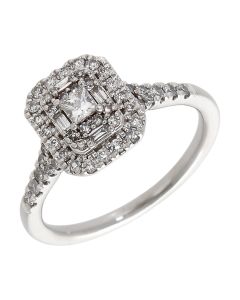 Pre-Owned 14ct White Gold 0.40ct Diamond Cluster Ring