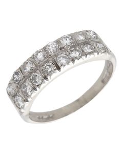 Pre-Owned 18ct White Gold 1.00ct Diamond 2 Row Eternity Ring