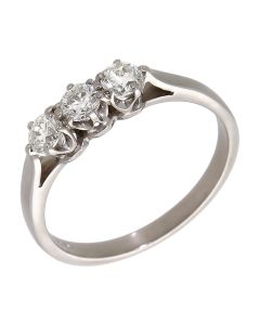 Pre-Owned 18ct White Gold 0.50ct Diamond Trilogy Ring