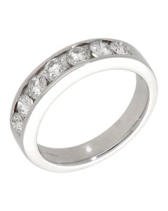 Pre-Owned 18ct White Gold 1.00ct Diamond Half Eternity Ring