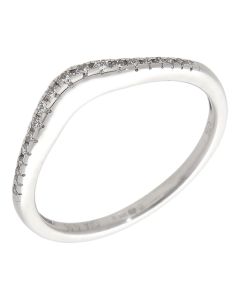 Pre-Owned 9ct White Gold 0.15ct Diamond Wave Wishbone Ring