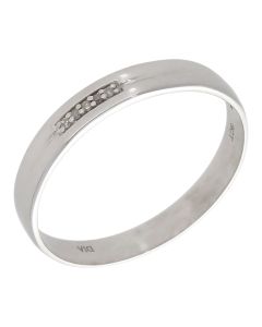 Pre-Owned 9ct White Gold Diamond Set I Love You Band Ring
