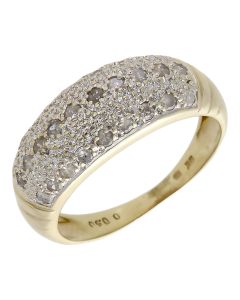 Pre-Owned 9ct Gold 0.50ct Diamond Set Domed Dress Ring