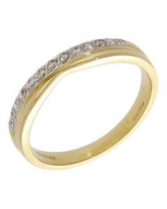 Pre-Owned 18ct Yellow Gold Diamond Set Shaped Band Ring