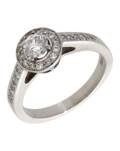 Pre-Owned 9ct White Gold 0.54ct Diamond Halo Cluster Ring