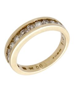 Pre-Owned 9ct Yellow Gold 1.00ct Diamond Half Eternity Ring