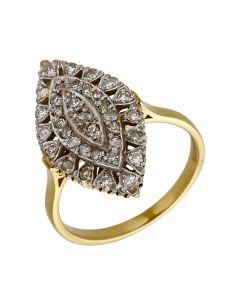 Pre-Owned 18ct Yellow Gold Diamond Marquise Cluster Ring